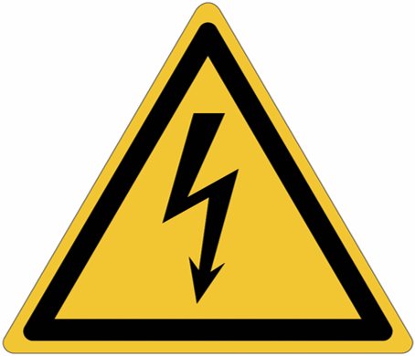Vloermarkering ISO 7010 met pictogram "Elektrisch gevaar" W012